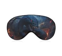 Black Snake in Flames Sleep Mask for Women Men Side Sleeper Eye Cover with Adjustable Strap Soft Breathable Blackout Mask Slip-Free Deep Sleeping Travel Essentials
