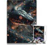 Black Snake of Flames 1000 Piece Jigsaws for Teenagers Logical Thinking Development Game Great Gift for Meaningful Moments Size 38x52cm