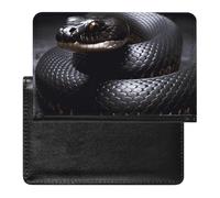 Black Snake Passport Cover Protector Rfid Blocking Passport Holder Id Card Holder Secure Travel Wallet Organizer for Passport Tickets Credit Cards, style, One Size