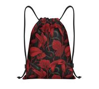 Black Snake Red Flower Unisex Swimming Bags Waterproof String Backpack Portable Pe Bag For Holidays Travel Climbing