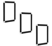 BLACK Snap Frame Picture Frame Clip Frame with Rounded Corners in 5 Sizes A0, A1, A2, A3, & A4 (3 X BLACK A2)