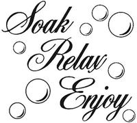 Black SOAK Relax Enjoy Bathroom Wall Art Quote Sticker Vinyl Decal Home Art Decoration, Bathroom Stickers, Wall Stickers and Murals, DIY and Tools