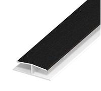 Black Soffit Joint/H Trim - PVC Plastic Jointing Trim - 9mm Board/Panel Joint - 1m Length