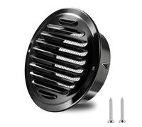 Black Soffit Vents Stainless Steel Air Vent Cover with Built-in Mesh Screen 4 in 6in 7in Round Louver Grille Cover Vent Hood for Wall Ceiling Mount Bathroom Kitchen Garage Attic(180mm/7.09in)