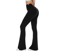Black Soft High Waist Bootcut Leggings, Black