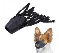 Black Soft Nylon Dog Pet Puppy Muzzle 7 Sizes Adjustable Head Strap Prevent Chewing Biting Stop Barking Mask Mouth Cover Size 2