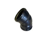 Black Soil Pipe 45 Deg Double Socket Push Fit Bend 110mm