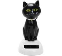 Black Solar Cat Doll Dancing Cat Figure Car Ornament,Dancing Ornament Solar Powered Car Dashboard Interior Decoration Desktop Decor Gift Window Party Car Desk Home,Home Décor Accents,Collectible Dolls