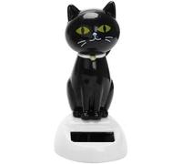 Black Solar Cat Doll Dancing Cat Figure Car Ornament, Dancing Ornaments Solar Powered Car Dashboard Interior Decoration Desktop Decor Gift Window Party Car Desk Home