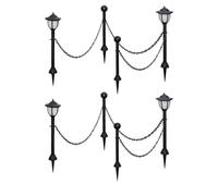 vidaXL 4pcs Solar Lights with Chain and Stakes Pathway Lighting Garden Patio Patio Yard Balcony Path Outdoor