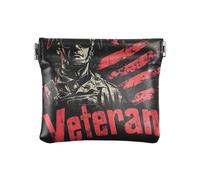 Black Soldiers Red Women's Small Leather Coin Purse Wallet Waterproof Card Key Organizers for Women Girls