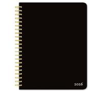 Black Solid 2026 6 X 7.75 Inch Weekly Desk Planner Foil Stamped Cover