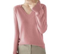 Black Solid Color V Neck Jumper Long Sleeve Lightweight Soft Pullover Womens Sweaters Casual Loose Ladies Autumn Winter Sweaters for Women UK