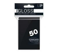 Black Solid Deck Protector Hard Sleeves 50 Pack [91x66mm]