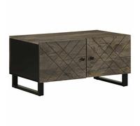 Black Solid Mango Wood Coffee Table Industrial Living Room Furniture 80cm