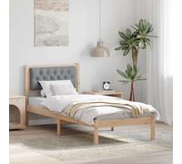 Black Solid Pine Bed Frame with Headboard Wooden Single Bed Frame