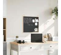 Black Solid Pine Wood Frame Chalkboard 60 x 55 cm Versatile Wall Board for Office Kitchen School with Ring Bolts for Wall Mounting, Ideal for Notes, Presentation