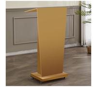 Black Solid Wood Mobile Podium with Triple Storage, Standing Lectern on Wheels, Raised Splashbacks for Hosting & Reception, Versatile Lecterns for Events