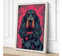 Black Spaniel Portrait Canvas Wall Art Print 36x24 Inch