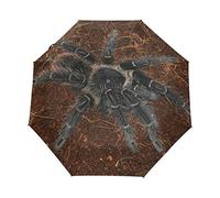 Black Spider Art Umbrella Windproof Automatic Foldable Umbrells Auto Open Close for Men Women Kids