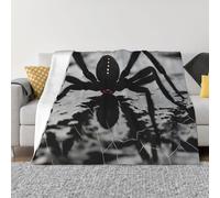 Black Spider Blankets for Couch Soft Fleece Throw Blanket Luxury Flannel Lap Blanket Gifts Lightweight Air Conditioning Blankets Fuzzy Cozy Throws for All Seasons