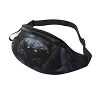Black Spider Bum Bag Waist Fanny Pack - Large Fashion Bumbag for Women Men, Secure Zip Pockets Adjustable Waist Bags for Travel Party Sports Running Hiking Daily Use