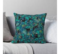 Black Spider Monkeys Jungle Square Pillowcase Polyester Linen Velvet Pattern Zip Decorative Home Cushion Cover