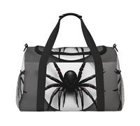 Black Spider Travel Bag, Weekender Bags For Women Men For Outdoor Adventures, Ideal For Camping And Hiking, Black, One Size
