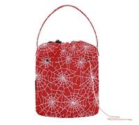 Black Spiderwebs on Red Yarn Bag Knitting Bag Craft Bag, Crochet Bag Organizer Yarn Organizer for Crocheting Project, Store Skein Ball, Knitting Needles