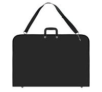 Black Spill-Resistant Art Artist Portfolio Sketching Supplies Case A2 Size with Reinforcing Plate & Shoulder Strap for Students, Designers. (28” x20”x1.5”)