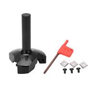 Black Spoilboard Surfacing Router Bit, T Shape Router Bit Replacement for Woodworking, Carbide Bit with Anti Backlash Design, Large Cutting Space for Wood MDF Laminate Plywood Acry (3 Flute)