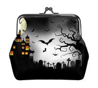 Black Spooky Halloween Coin Purses Mini Wallets Vintage Pouch Bags for Gift
