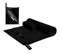 (Black) Sport Towel Gym Exercise Fitness Super Absorbent Fast Drying Microfiber
