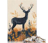 Black Spotted Deer in Autumn Puzzle for Adults And Teenagers 1000 Pieces Puzzle for Adults Sustainable Puzzle Games 1000pcs (75x50cm)