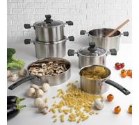 (Black) SQ Professional Lustro Touch 6pc Stainless Steel Cookware Set