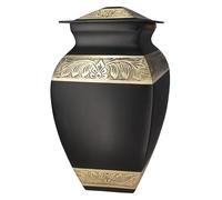 Black Square Adult Large Urn, Ashes Container for Funeral