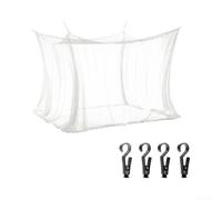 Black Square Bed Net For Outdoor Camping Trips With Four Corner Support And Single Door Entry Polyester Mesh Canopy For Travel Tourism Picnic And Garden Sleeping(White200*200 * 210cm)