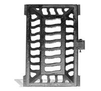 Black Square Cast Iron Manhole Cover with Bolted Base, Anti-Theft, for Drainage, Patios, Concrete Walkways, Sewers, Gardens, Farm (45x75x18cm/18x30x7in)