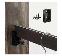 Black Square Closet Pole Rod End Supports, Bedroom/Toilet/Cloakroom Hanging Clothes Rod - Mute & Non-Slip, 16" 18" 20" 22" 24" 25" 32" 36" 42" 60" Custom, Aluminum Alloy (Color : Black, Size : Close