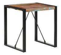 Black Square Dining Table 70x70x75cm Solid Mango Wood & Steel Bistro Industrial