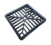 Black square Drain Cover - (6" x 6") Plastic Outdoor Drain Cover To Stop Leaves and Debris, Gully Grid