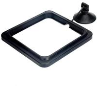 Black Square Fish Feeding Ring, Fish Floating Food Feeder with Suction Cup for Aquarium, Automatic Fish Feeders ABS Square/Round Shape Fish Tank Fish Feeder