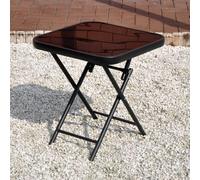 Black Square Folding 45cm Garden Side Table Marco Paul Black One Size