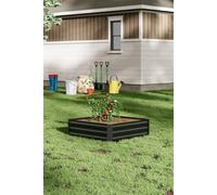 Black Square Galvanized Steel Planter Box Raised Garden Bed Garden Sanctuary Black One Size