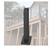 Black Square Glass Balustrade Post Clamp - Durable Terrace Panel Spindle for Deck, Patio, Loft & Pool - Adjustable Heights 60-120 cm - Stylish End Post Solution