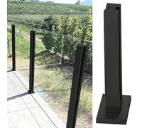 Black Square Glass Railing Connectors with Metal Posts for 100cm 110cm 120cm Balustrades Durable Railing Pins for Secure Fencing & Sturdy Support