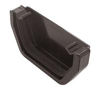 Black Square Gutter - External Stop End - Gutter Accessories