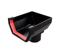 Black Square Gutter Stop End Outlet, Freeflow 114mm Rain Water Systems