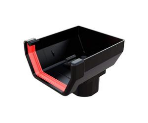 Black Square Gutter Stop End Outlet, Freeflow 114mm Rain Water Systems