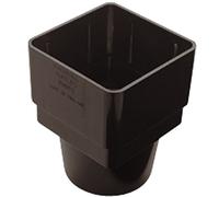 Black Square Guttering and Downpipe - Gutter and Pipe Fittings - Square to Round Pipe Joint